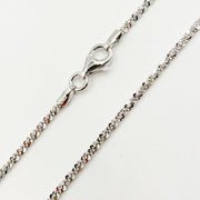 Sterling Silver Sparkle Glitter Margarita Diamond Cut Necklace Chain.